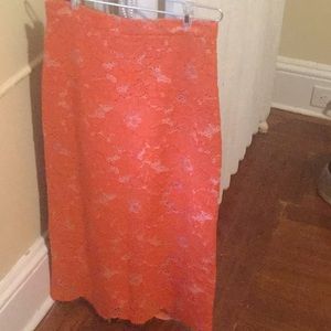 Top shop orange lace skirt